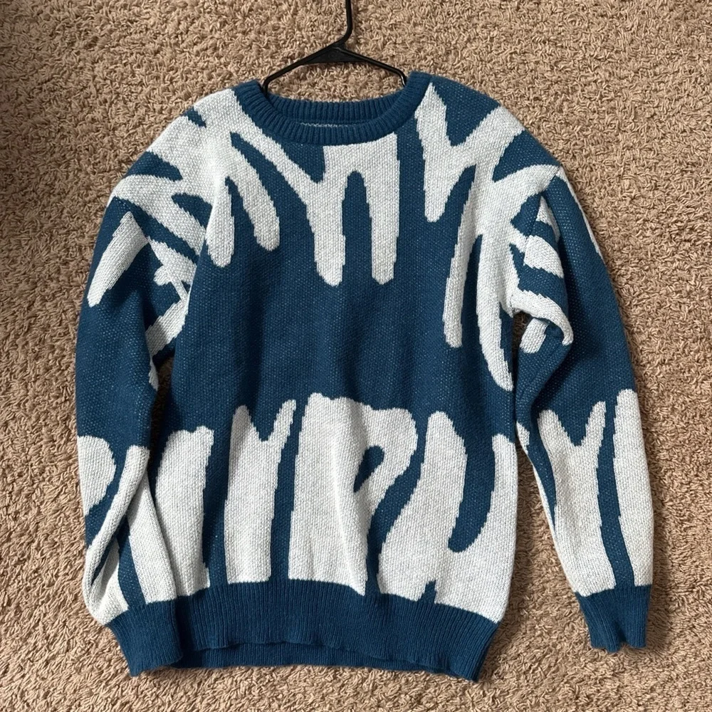 Blue Abstract Mens Sweater